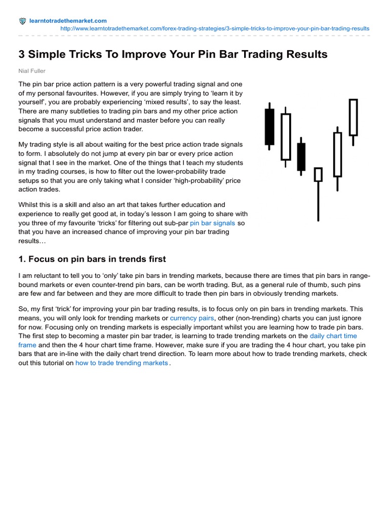 3 Simple Tricks To Improve Your Pin Bar Trading Results Pdf Download