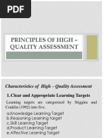 Principles of High – Quality Assessment Powerpoint