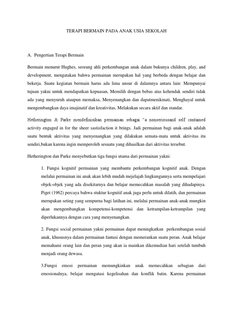 Materi Terapi Bermain Pada Anak Usia Sekolah Pdf