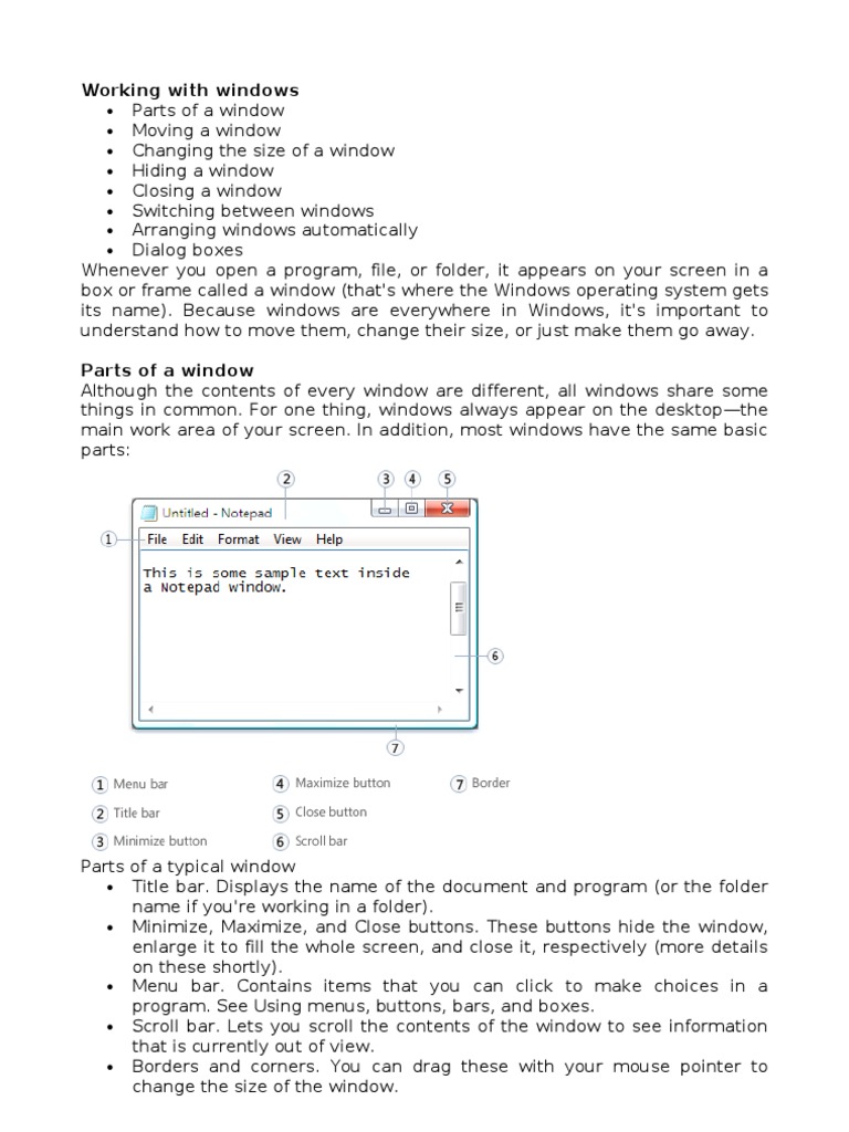 Working With Windows | PDF