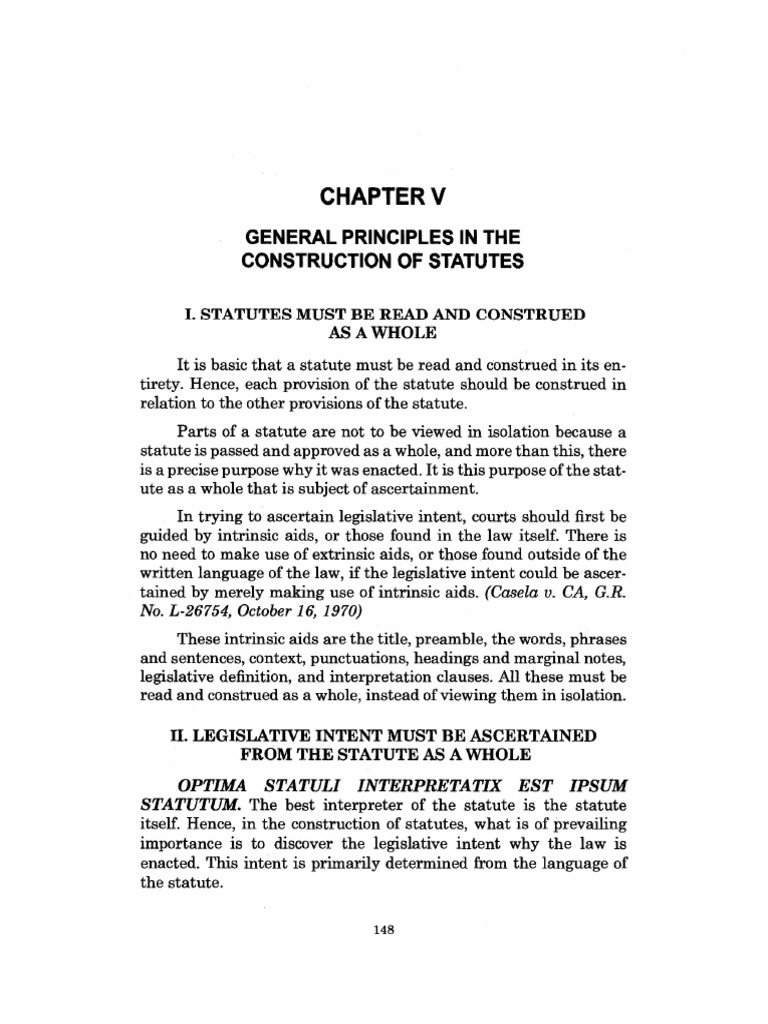 General Principles in Construction of Statutes PDF Equity (Law