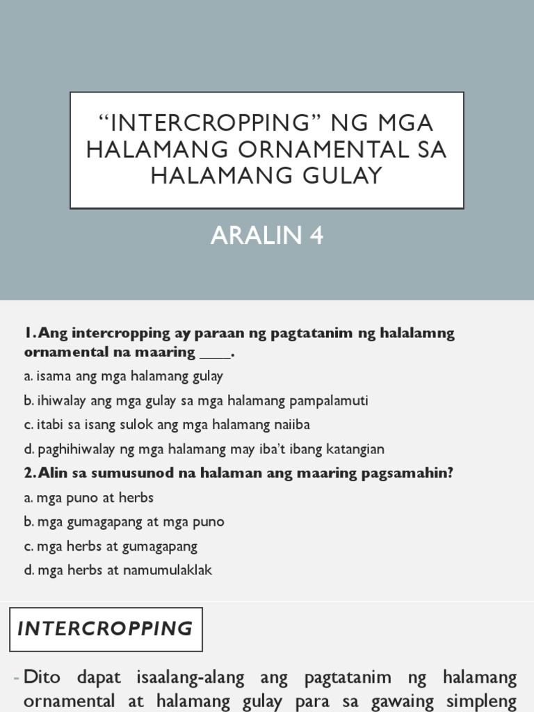 Inter Cropping