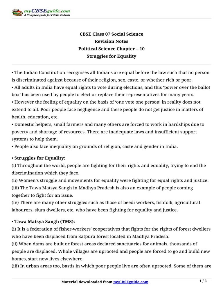 Struggles for Equality in India Examining the Tawa Matsya Sangh