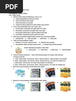 Soal Label Packaging Kemasan Pdf