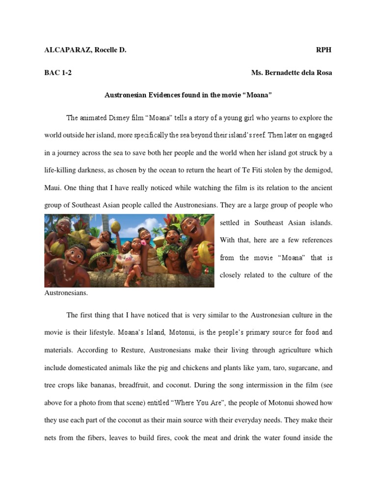 Austronesian Evidences In Moana Pdf Moana 16 Film
