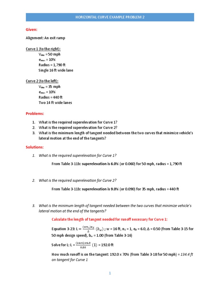 Horizontal Curve Pdf Tangent Curve
