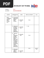 Budget of Work Pe 2