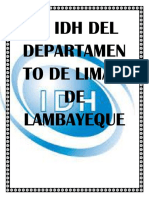 El Idh Del Departamento de Lima y de Lambayeque