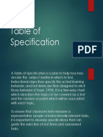 A Table of Specification Is A Plan To (Autosaved)