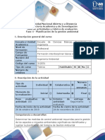 Guía de Actividades y Rúbrica de Evaluación - Fase 4 - Planificación de La Gestión Ambiental
