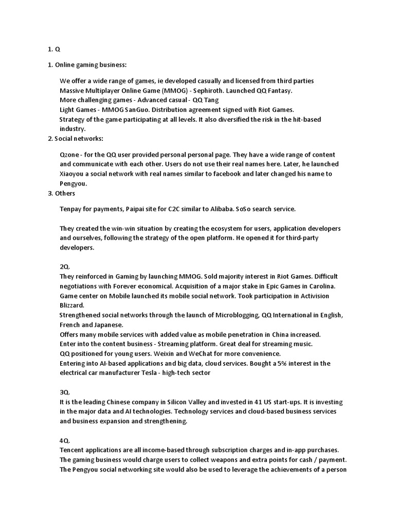 Tencent's Gaming and Social Strategy | PDF | Tencent | Online Services