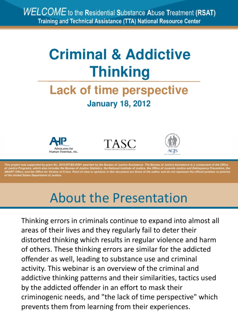 Criminal Addictive Thinking PDF Personality Psychology Psychological Trauma