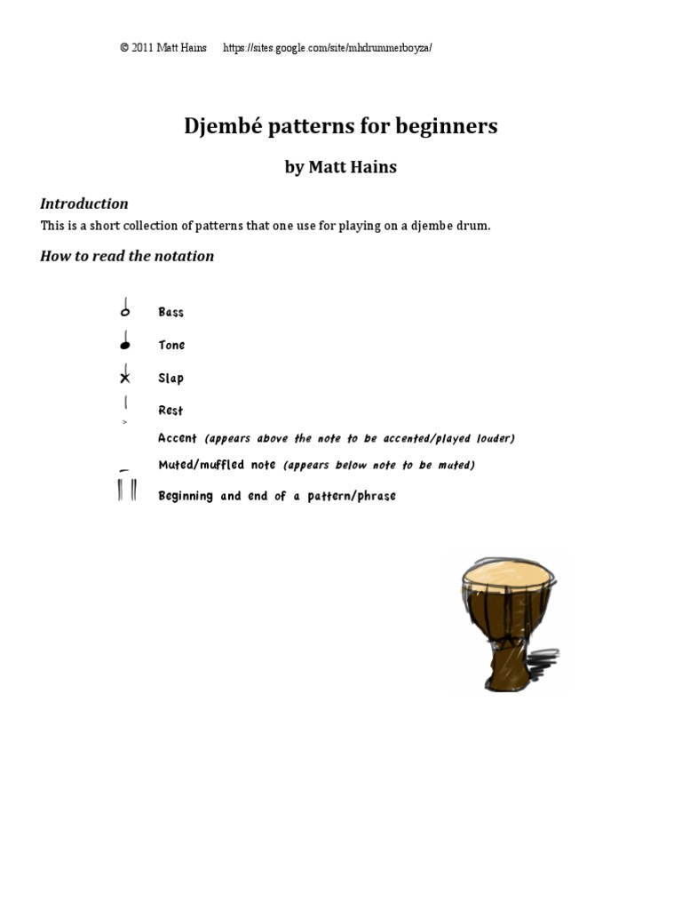 Djembe Patterns For Beginners Matt Hains PDF