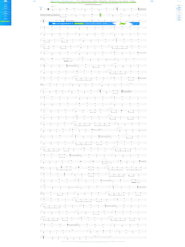 I'Ll Always Be Right There Tab by Bryan Adams Acoustic Guitar (Nylon) Acoustic Guitar (Nylon