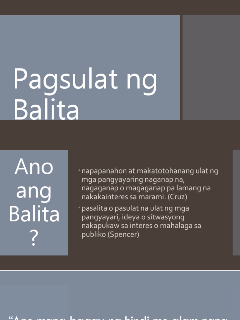 Pagsusulit Tungkol Sa Pagsulat Ng Balita  pagsulat iturria