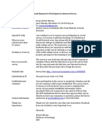 Sample E-Mail Request To Participate in Internet Survey PDF