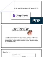 Data Analytics of Order of Operations Assessment Via Google Forms