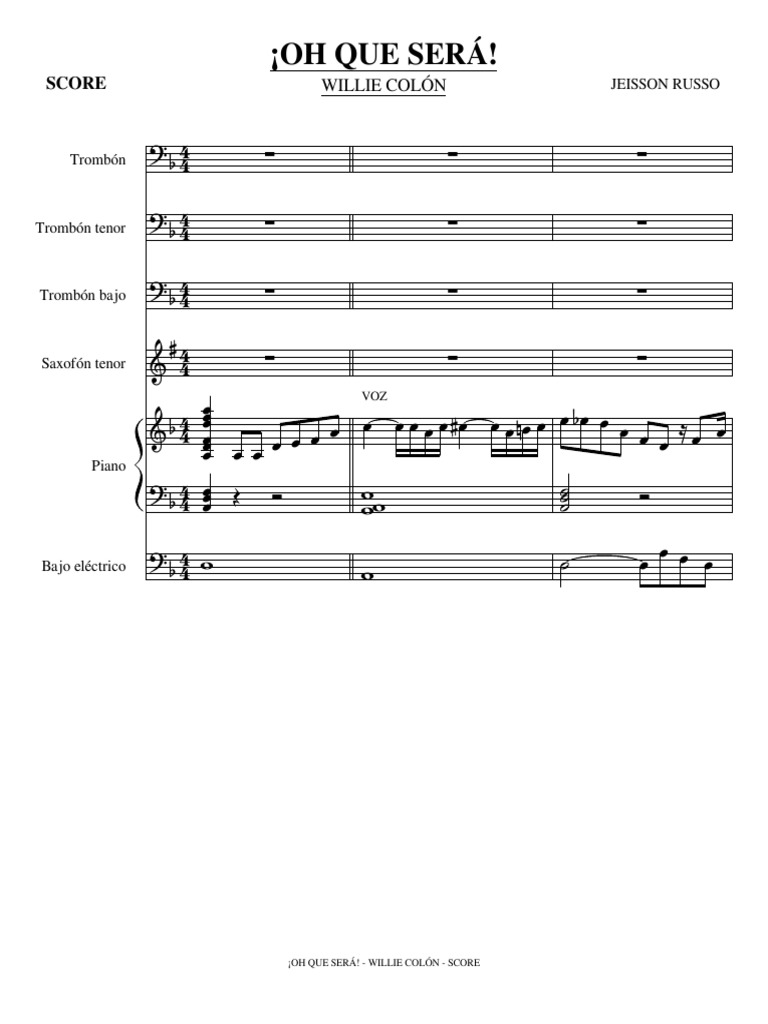 Oh que sera willie colon score pdf pdf