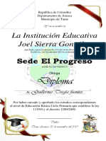 Diploma Grado 5 - El Progreso