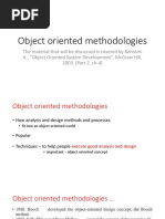 Object Oriented Methodologies
