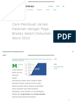 Cara Membuat Variasi Halaman Dengan Page Breaks Dalam Dokumen Word 2016