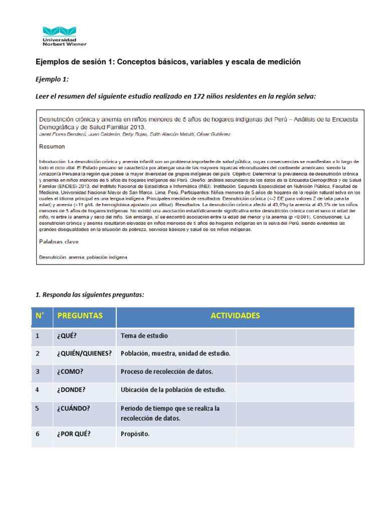 Conceptos Básicos de Variables y Escalas | PDF | Medición | Variable ...