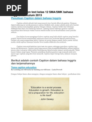 Contoh Caption Bahasa Inggris Kelas 12