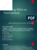 Antas NG Wika Sa Pormalidad