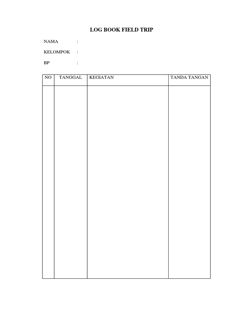 Log Book Field Trip PDF