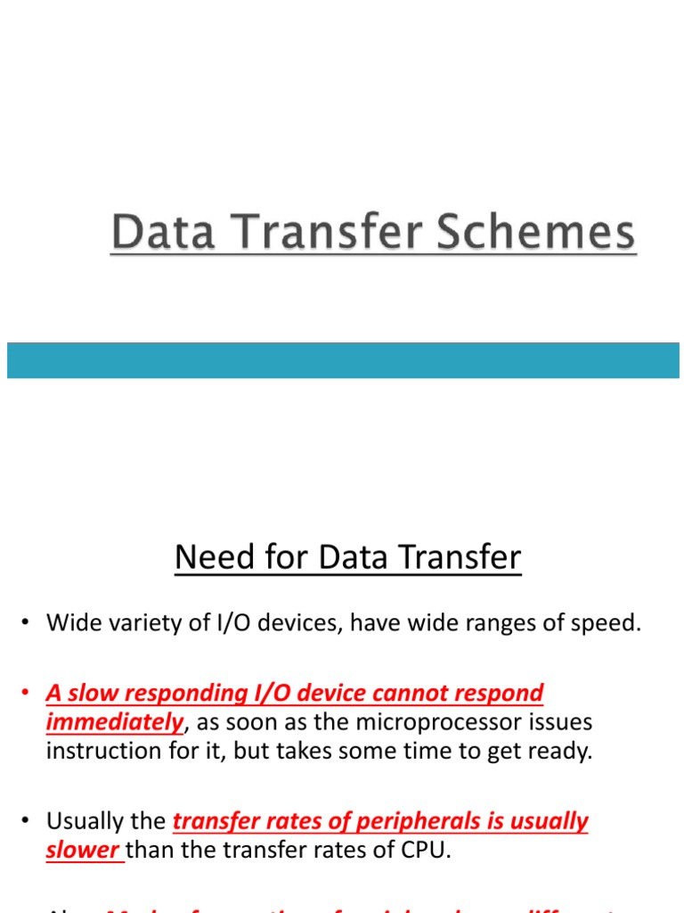 Data Transfer Scheme | PDF | Central Processing Unit | Input/Output