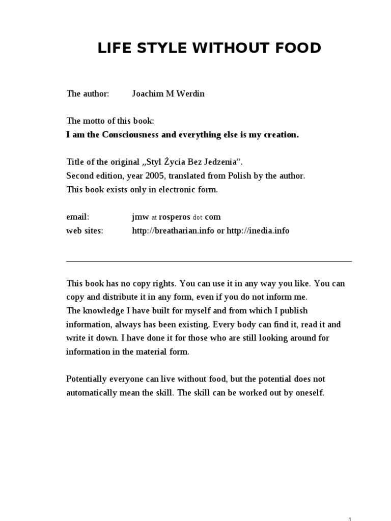 Inedia Book | PDF | Consciousness | Intuition
