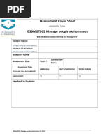 BSBMGT502 Manage People Performance - Assessment 1 - 2019 - V2