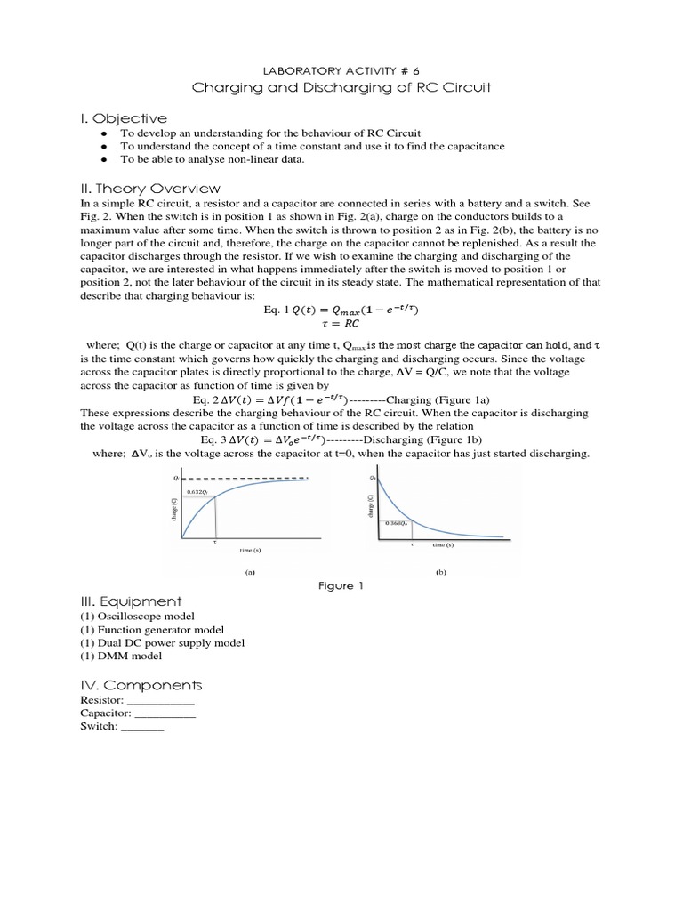Laboratory Activity 6 PDF Capacitor Electrical Network