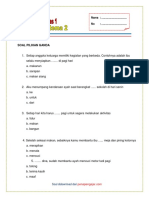 Soal Tematik Kelas 1 Tema 4 Subtema 2