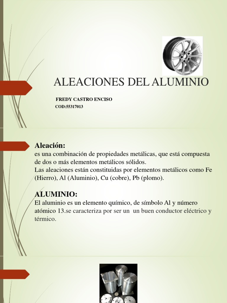 Tipos y Usos de Aleaciones de Aluminio | PDF | Aluminio | Cobre