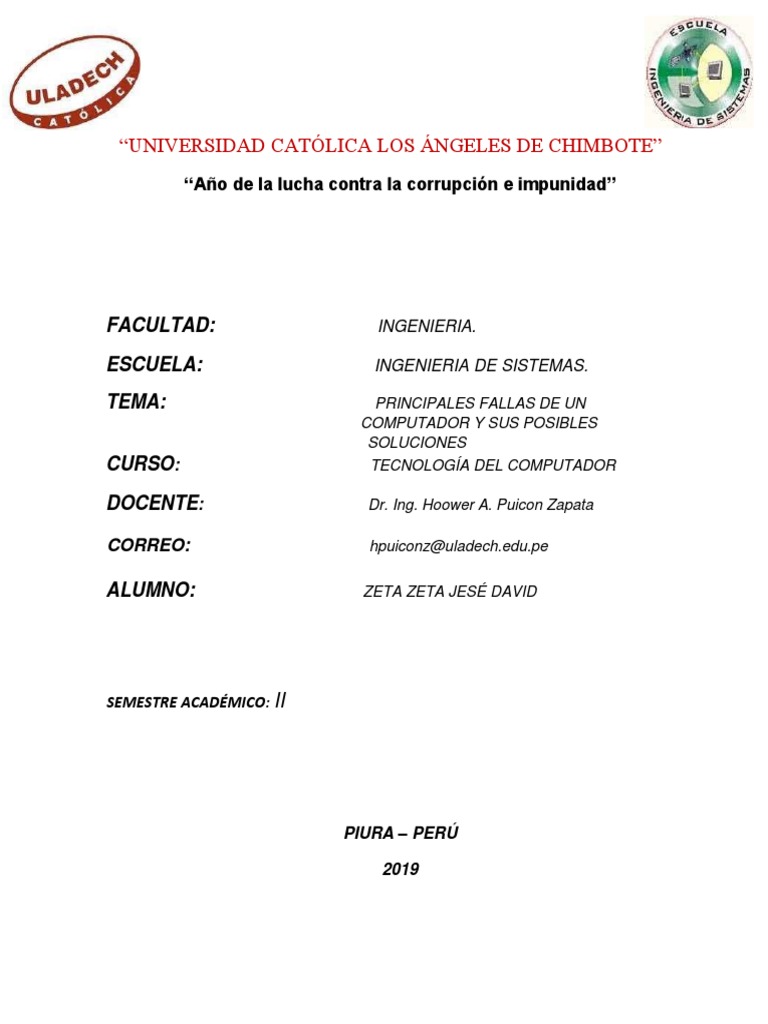 Principales Fallas De Un Computador Y Sus Soluciones Pdf Malware