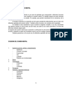 Organización del examen mental: esquema y apartados