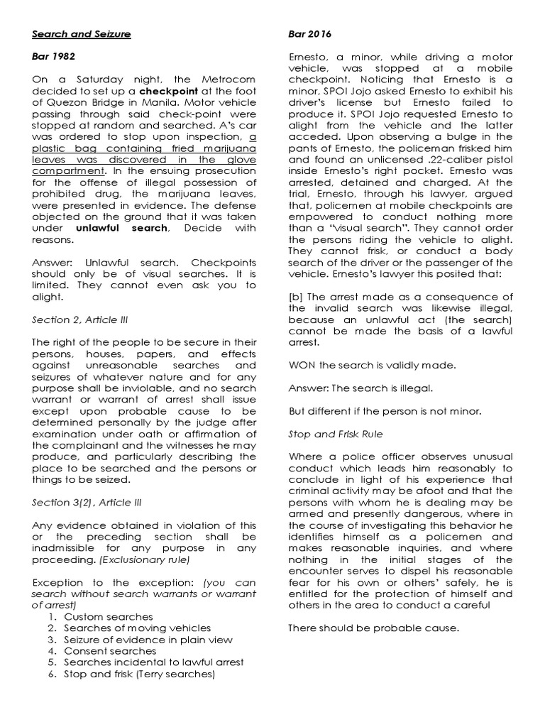 Search and Seizure in Law Enforcement | PDF | Search And Seizure ...