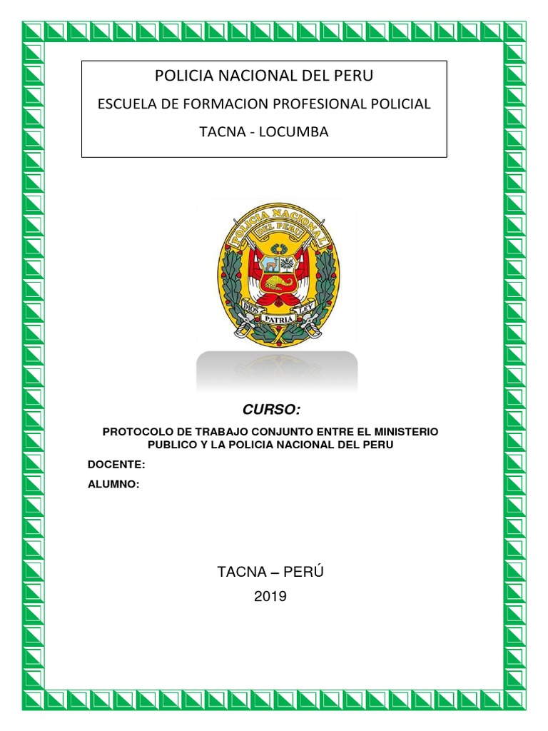 Protocolo Del Mp Y Pnp Pdf Policía Procedimiento Criminal