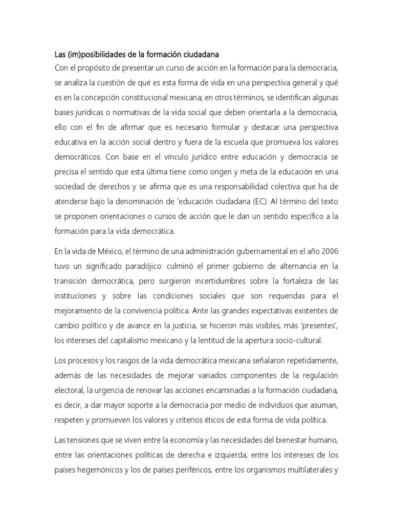Formación Ciudadana en México | PDF | Democracia | Ideologías políticas