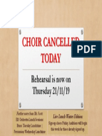 Choir Cancelled Today