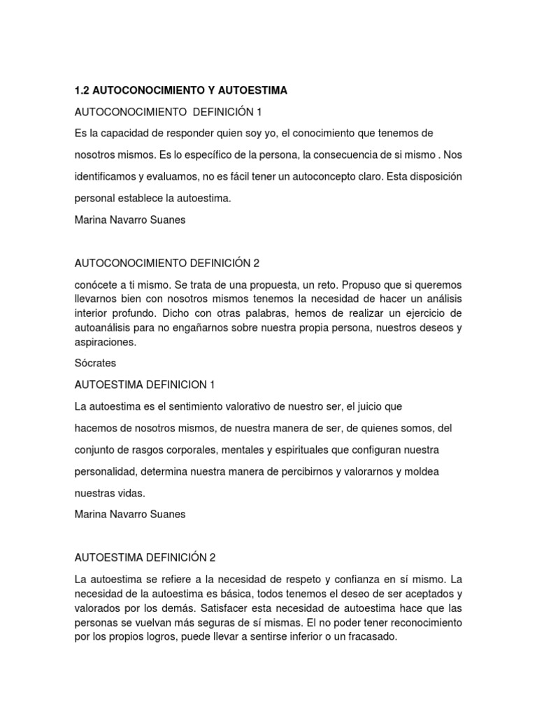 Autoconocimiento y Autoestima Taller de Herramientas Intelectuales | PDF