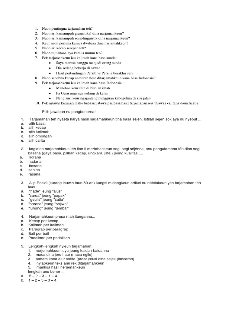Soal Terjemahan