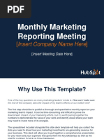 Monthly Marketing Reporting Slide Deck.