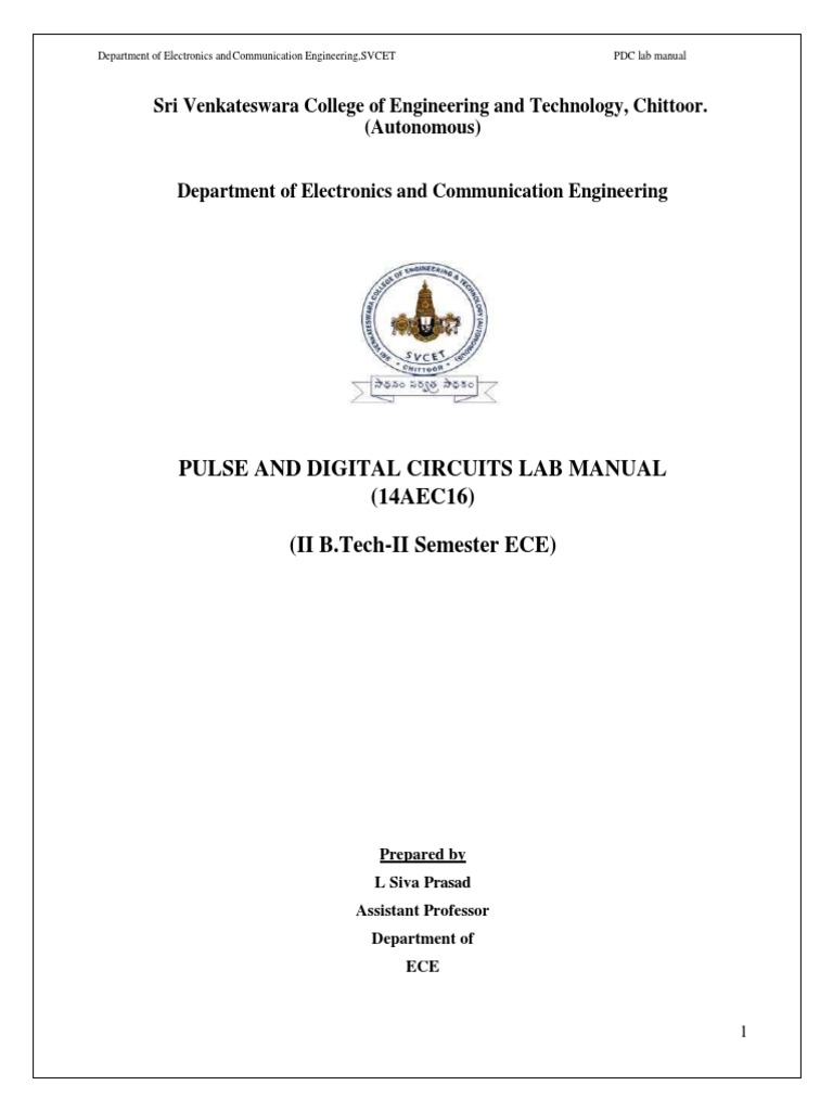 PDC Lab Manual for ECE Students at SVCET PDF Logic Gate