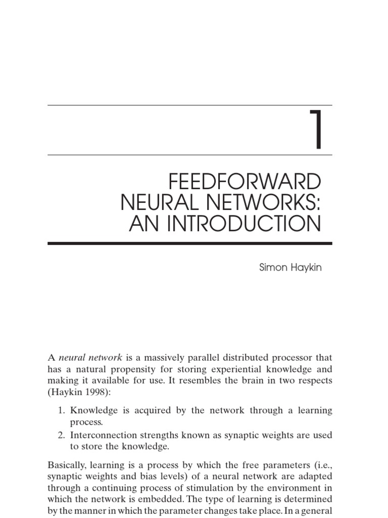 Intro to Feedforward Neural Networks | PDF