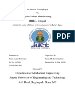 BHEL Industrial Training Report on Hydro Turbine Manufacturing