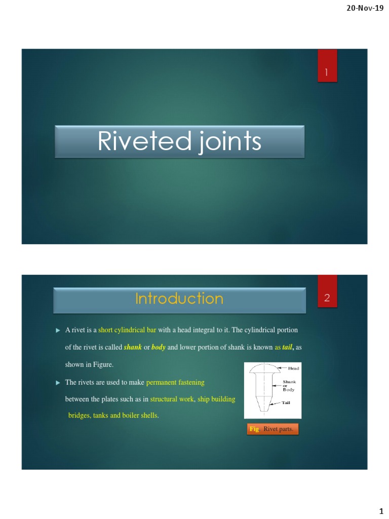 Riveted Joints | PDF | Rivet | Strength Of Materials