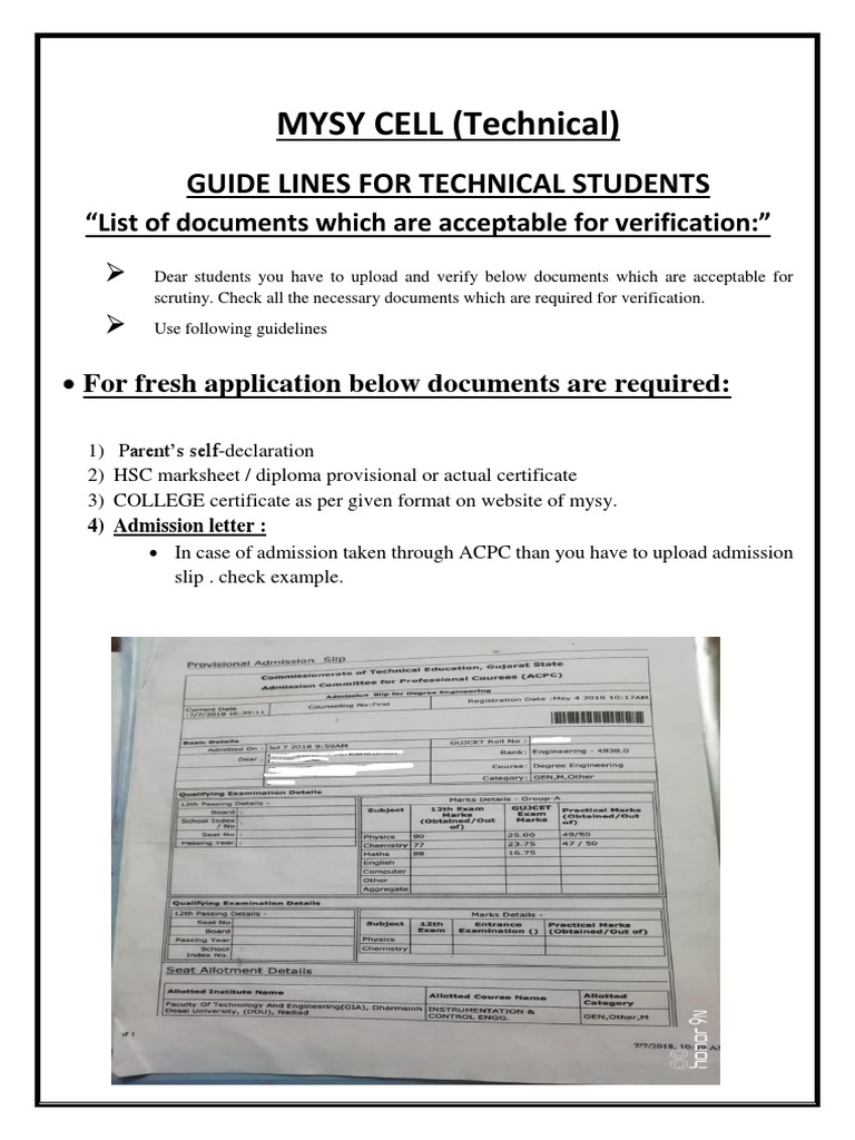 MYSY Scholarship Document Guidelines | PDF | Fee | Tuition Payments