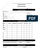 Internal Order Template Travel Card